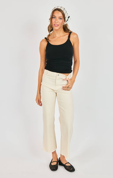 Statuesque Twisted Strap Tank - Black