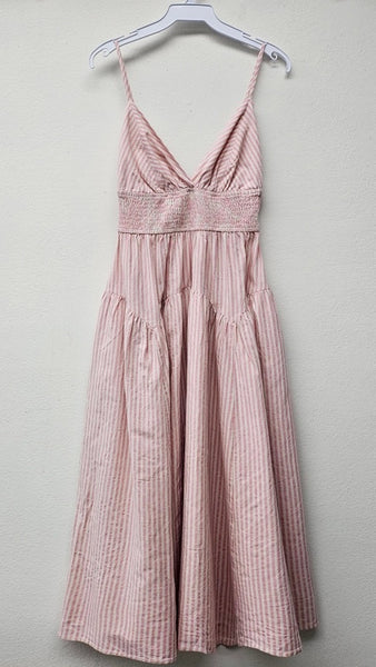 Striped Midi Dress - Pink