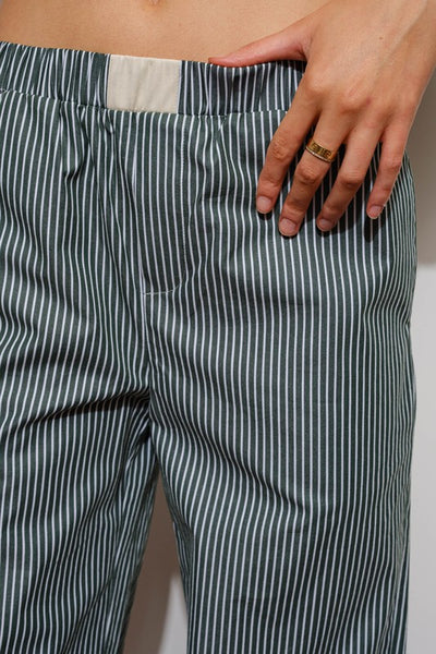 Striped Pajama Pants - Green