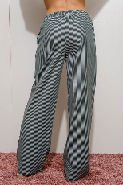 Striped Pajama Pants - Green