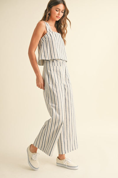 Striped Pattern Top - Navy