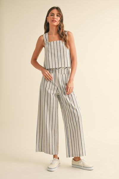 Striped Pattern Top - Navy