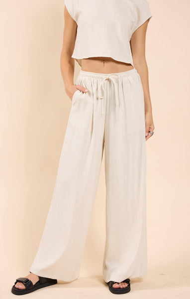 Sugarloaf Elastic Waist Pants - Oatmeal