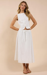 Sundream Eyelet Maxi Skirt - White