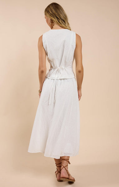 Sundream Eyelet Maxi Skirt - White