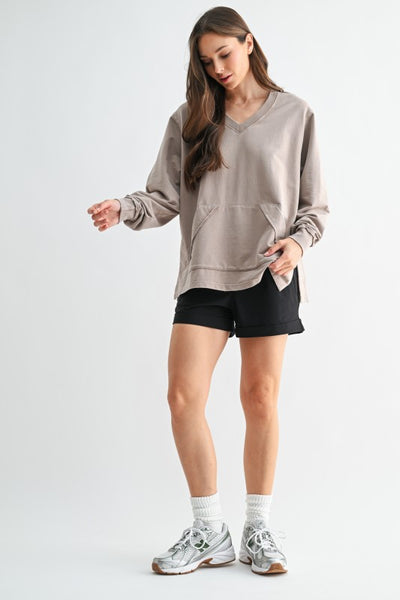 Sunfade V-Neck Pullover - Taupe