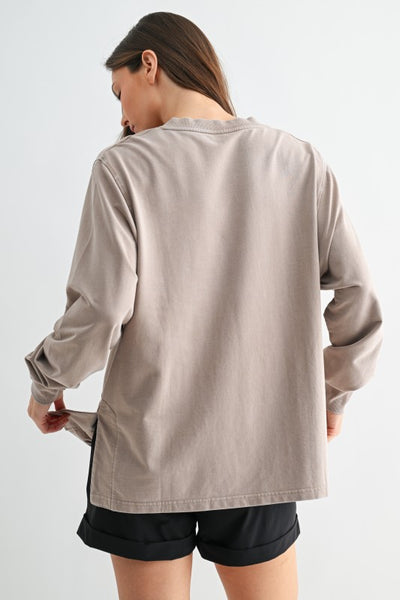 Sunfade V-Neck Pullover - Taupe