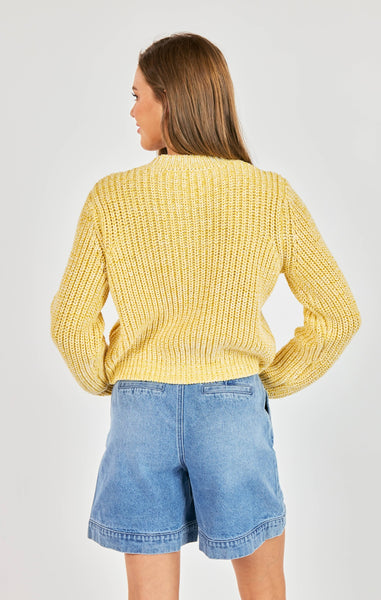 Sunroof Tulip Hem Cardi - Yellow