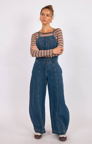 Sutton Barrel Leg Overall - Denim