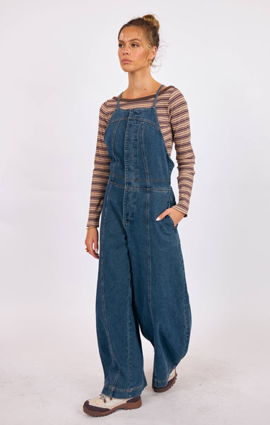 Sutton Barrel Leg Overall - Denim