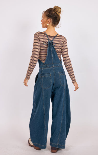 Sutton Barrel Leg Overall - Denim