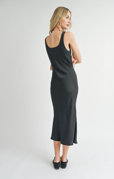 Sweet Treat Cowl Neck Midi - Black