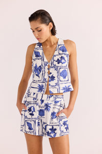 Sylvie Keyhole Top - Blue