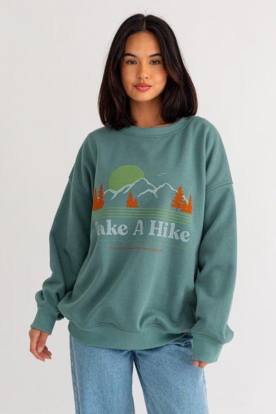 Take A Hike Sweatshirt - Sage