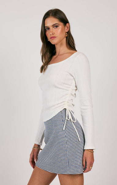 Take A Walk Side Tie Knit Top - Ivory