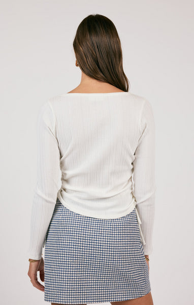 Take A Walk Side Tie Knit Top - Ivory