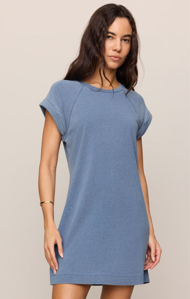 Tate Jersey Denim Mini Dress - Denim