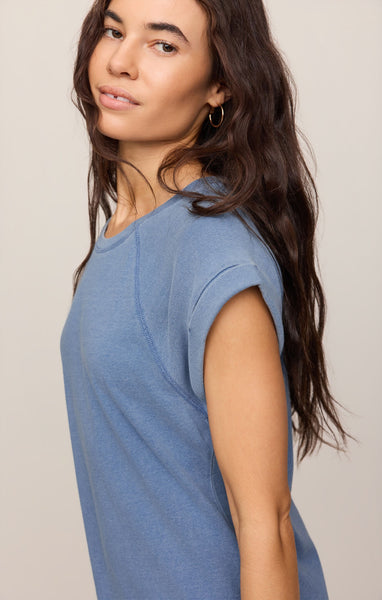 Tate Jersey Denim Mini Dress - Denim
