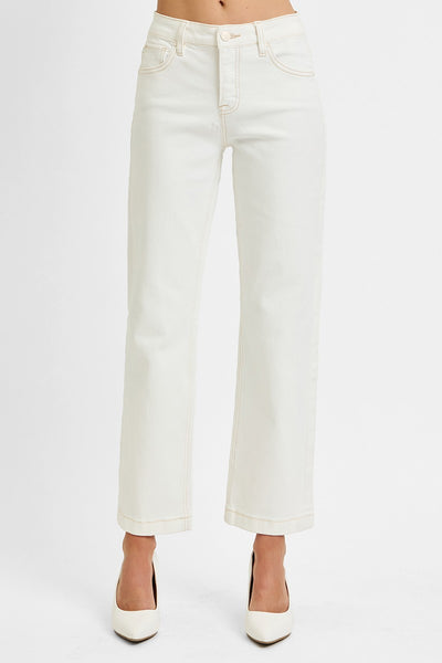 Tc Midrise Ankle Straight Jean - Cream