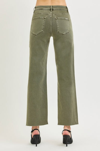 Tc Midrise Ankle Straight Raw - Olive