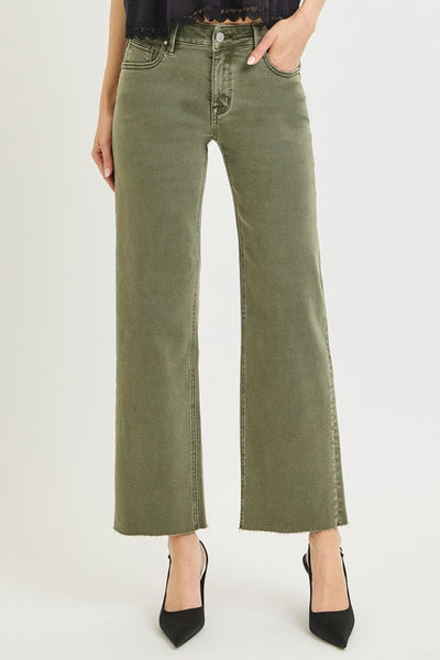 Tc Midrise Ankle Straight Raw - Olive