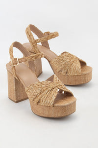 Teacup Raffia Platforms - Natural