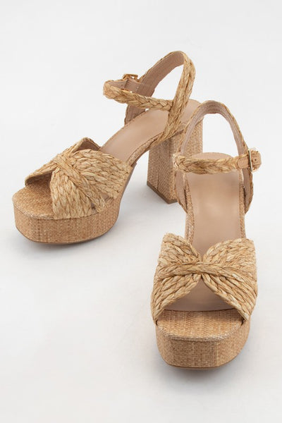 Teacup Raffia Platforms - Natural