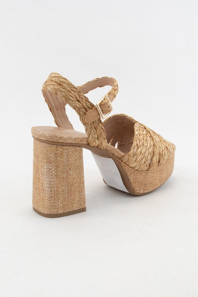 Teacup Raffia Platforms - Natural