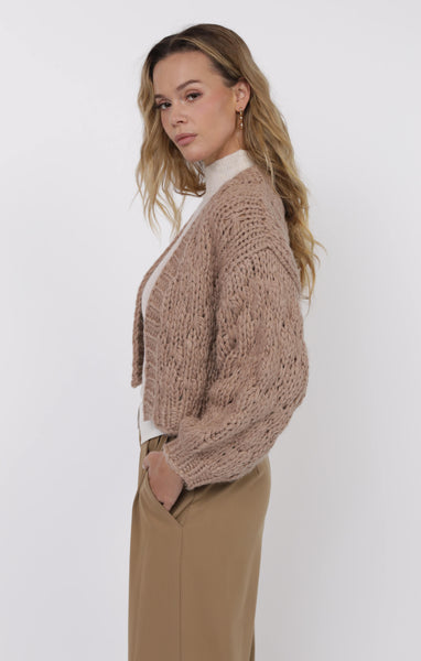 This And That Chunky Cardi - Tan
