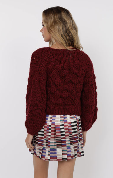 This And That Chunky Cardi - Wine