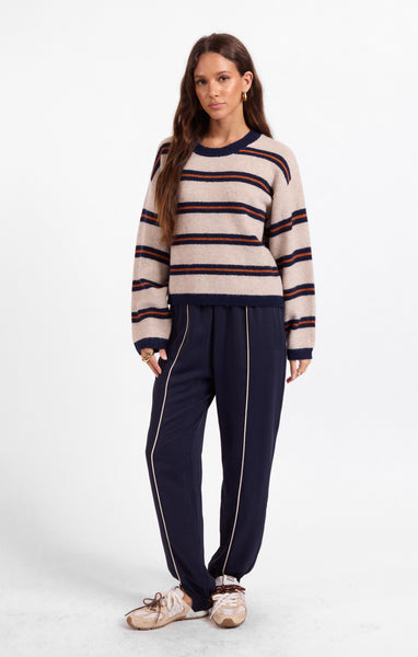Tiber Stripe Sweater - Navy