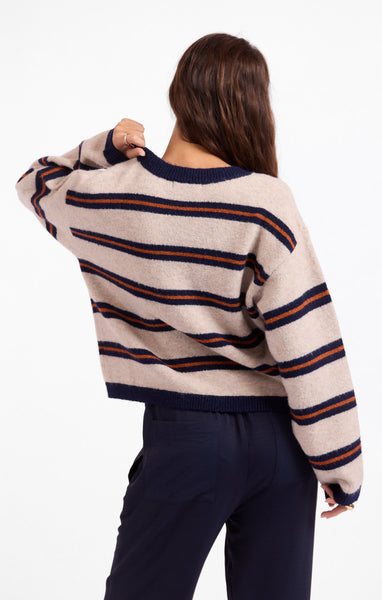 Tiber Stripe Sweater - Navy