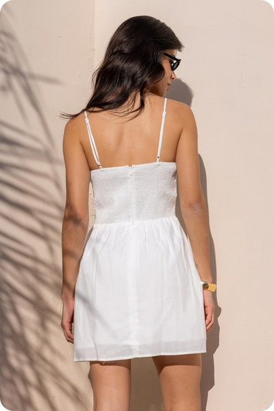 Top Stitch Bustier Mini Dress - Blue