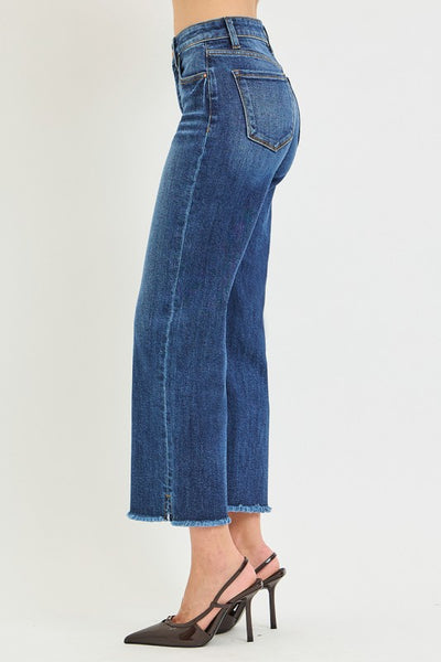 Tummy Control Hr Crop Straight - Dark Denim