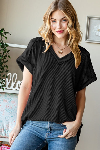 Urban Ribbed Top - Black