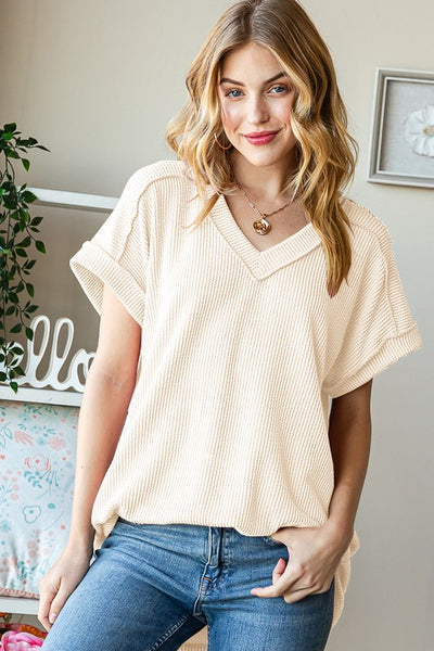 Urban Ribbed Top - Cream