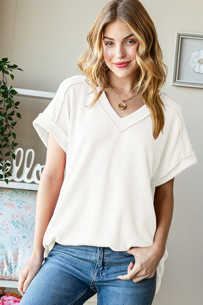 Urban Ribbed Top - Ivory