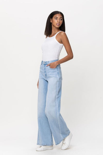 Vai High Rise Wide Leg Jeans - Light Denim