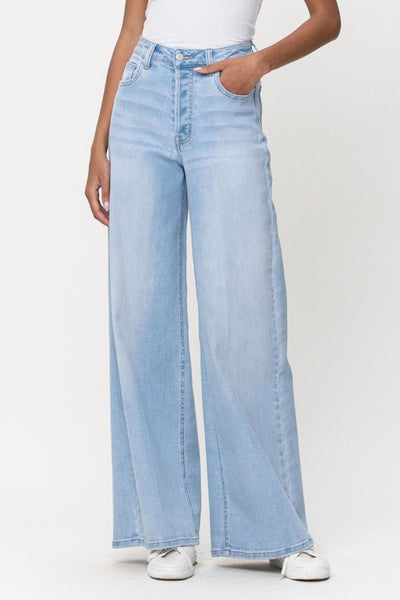 Vai High Rise Wide Leg Jeans - Light Denim