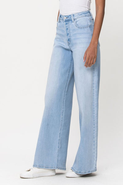 Vai High Rise Wide Leg Jeans - Light Denim