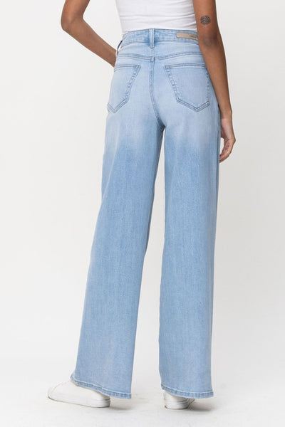 Vai High Rise Wide Leg Jeans - Light Denim