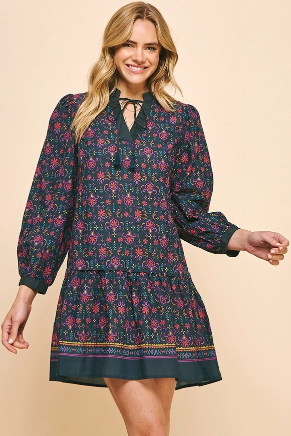 Vikki Long Sleeve Midi - Multi